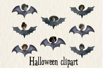 Vintage bats clipart