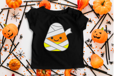 Halloween Candy Corn Mummy | Embroidery