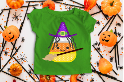 Halloween Candy Corn Witch | Applique Embroidery