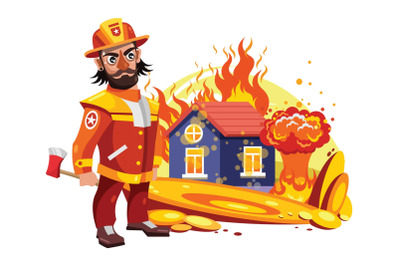 Firefighters Vector Illustration