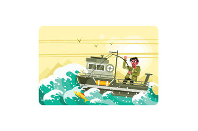 Fisherman on the Boat