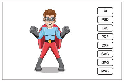 Super hero character Cartoon design illustration