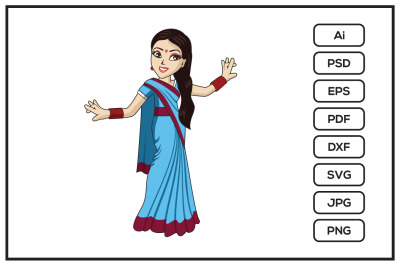 Beautiful indian women character design