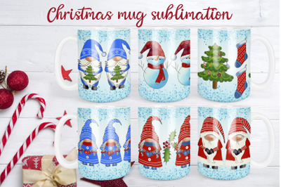 Christmas gnome mug wrap bundle | Christmas gnome PNG