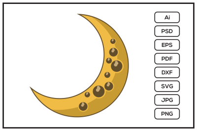 Crescent Moon cartoon design illustration