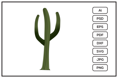 Saguaro Cactus cartoon design illustration