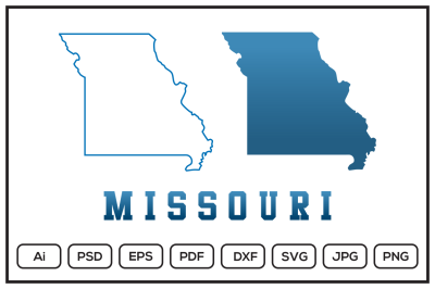 Missouri map design illustration