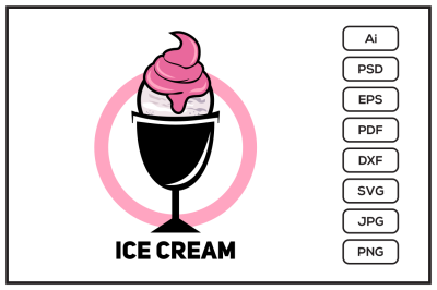 Ice cream logo design illustration