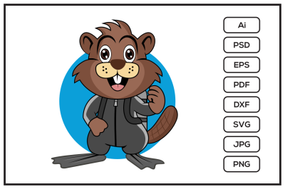 Beaver cartoon design illustration