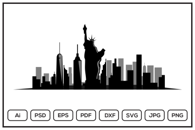 New York landscape skyline design illustration