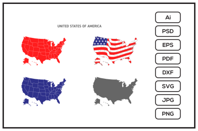 USA map with flag design illustration