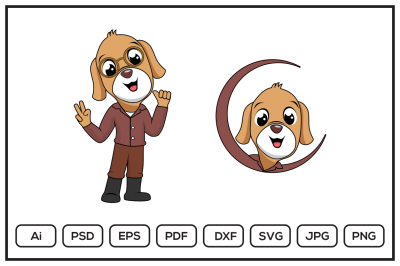 Dog cartoon character design illustration