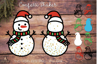 3d Snowman layered svg | Christmas Confetti Shaker