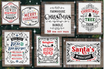 Christmas Farmhouse Bundle 50 SVG cut files