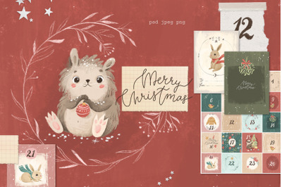 Merry Christmas cards and clipart