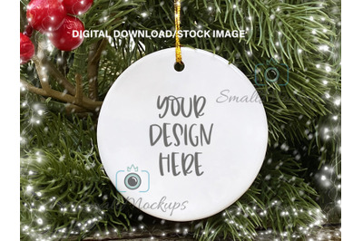 Ornament Mockup&2C; Round Ceramic Ornament Mockup&2C; Blank ornament mockup