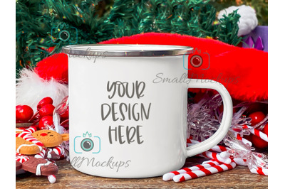 Christmas Mug Mockup&2C; Camping Mug&2C; Enamel Mug Mockup&2C; Tin Mug Mockup