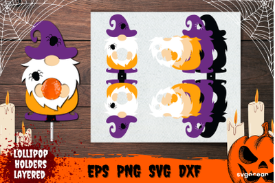 Halloween Gnome Lollipop Holder | Candy Holders | Svg Bundle