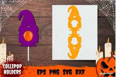 Halloween Gnome Candy Holder | Lollipop Holders | Svg Bundle