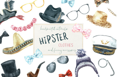 Watercolor Hipster Clothes