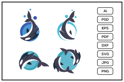 Whale logo design illustration