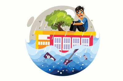 Floods Disaster Vector Illustration