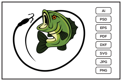 Fishing logo design illustration