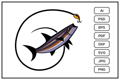 Cobia fish logo design illustration
