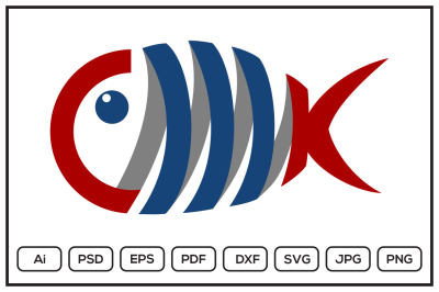 Fish logo design illustration