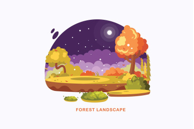 Forest Landscape Vector Illustration