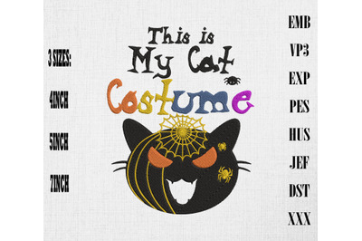 Cat Costume for Halloween Embroidery