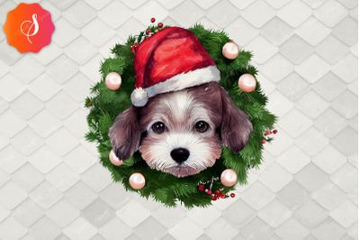 Christmas Poodle Wear Santa Hat