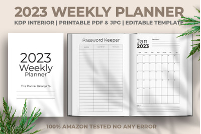 2023 Weekly Planner KDP Interior