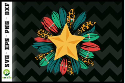 Christmas Sunflower Star Sunflower SVG