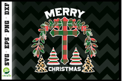 Merry Christmas Plaid Jesus SVG