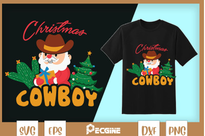 Christmas Cowboy Cute Santa Western