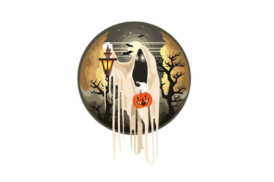 Ghost with Lantern Halloween Character