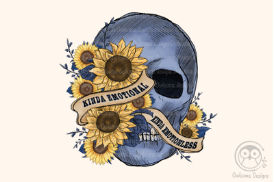 Sunflower Skull Emotional Sublimation Design