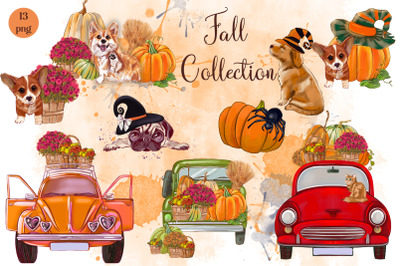 Autumn harvest truck clipart. Fall sublimations