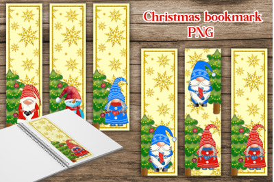 Christmas bookmark printable | Christmas gnome PNG