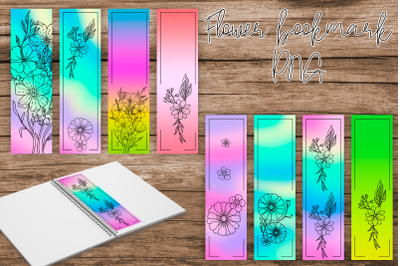 Flower bookmark printable | Doodle flower PNG