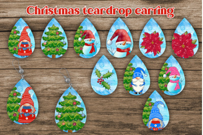 Teardrop earring sublimation | Christmas earring