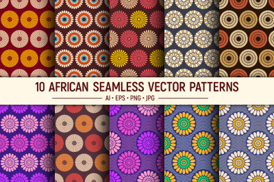 10 African seamless vector patterns