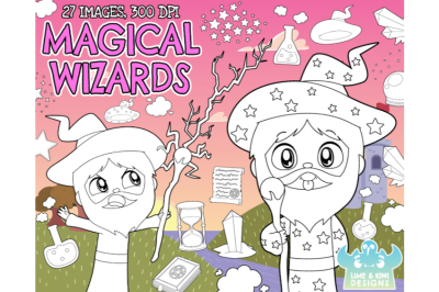 Magical Wizards Digital Stamps - Lime and Kiwi Designs