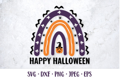 Happy Halloween. Cute Halloween rainbow SVG cut file