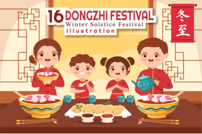 16 Dongzhi or Winter Solstice Festival Illustration