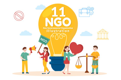 11 NGO or Non-Governmental Organization Illustration