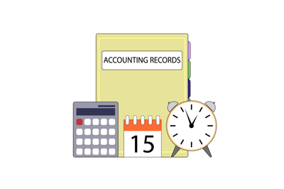 Accounting records concept, business management and control finance