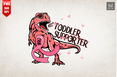 Breast Cancer Toddler Supporter T-Rex