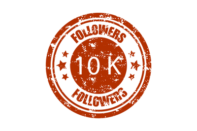 10K followers rubber stamp, texture of seal for blogger